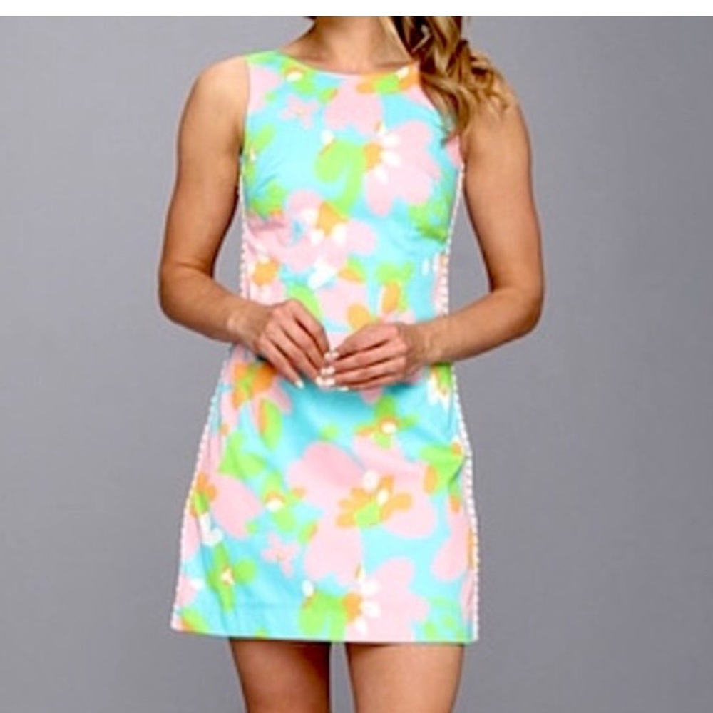 NWT Lilly Pulitzer Delia Shift Dress Multi Floral Shorely Blue Pink